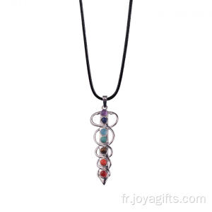 Perles de 7 chakras Reiki guérison Gemstone pendentif Yoga équilibre collier